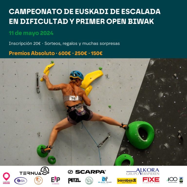 Campeonato de Euskadi en Dificultad 2024 – Biwak Climbing – CONDICIONES DE COMPETICIÓN y HORARIOS