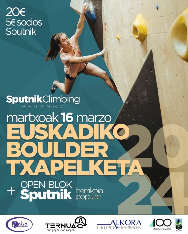 Martxoak 16an Euskadiko Boulder Txapelketa ospatuko da Sputnik Berangon