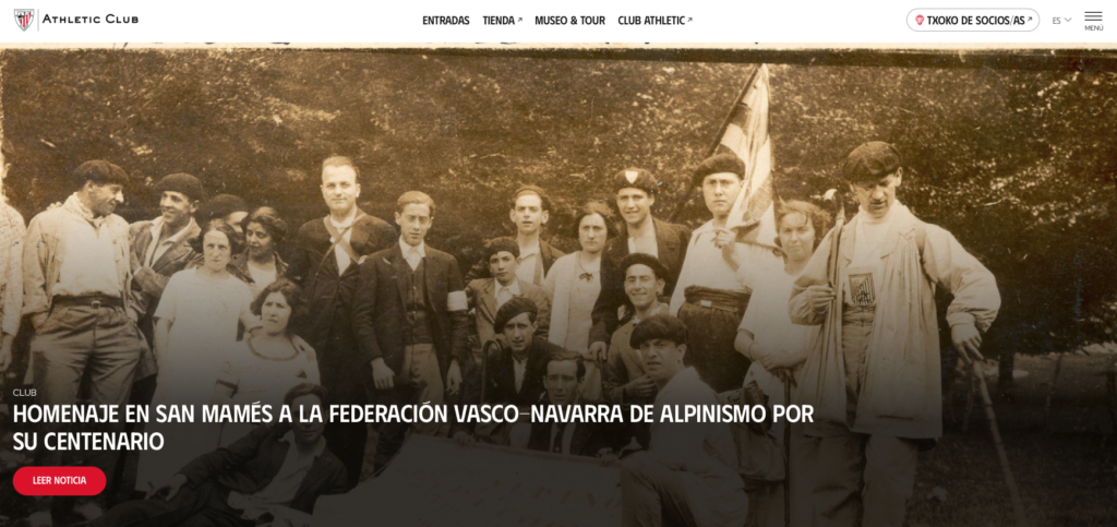 Homenaje en San Mamés a la Federación Vasco-Navarra de Alpinismo por nuestro centenario